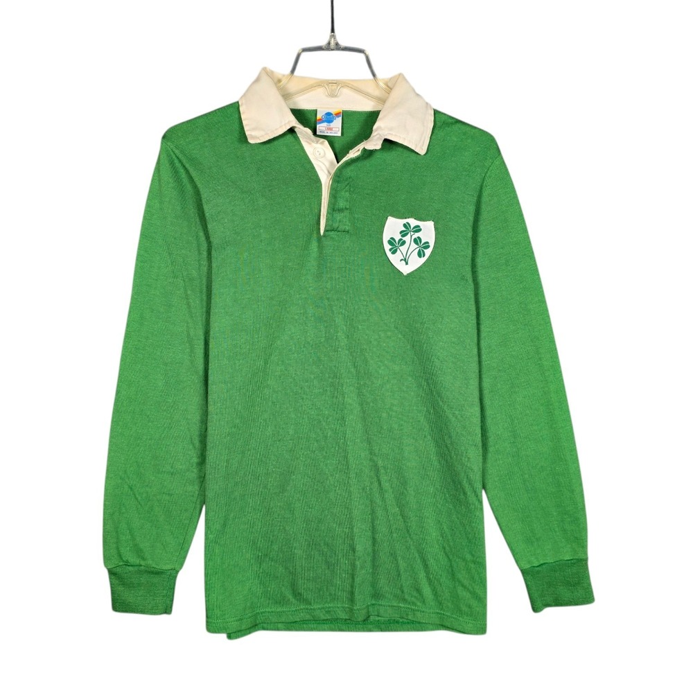 Vintage Ireland Rugby Shirt Men's Large O'Neills Team Green Long Sleeve Patch